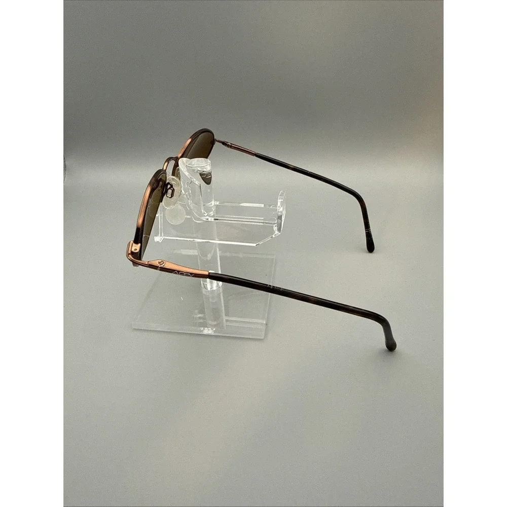 Vintage Apex MESA Bronze Metal Oval Sunglasses Hong Kong - DeadStock Rare 50-18